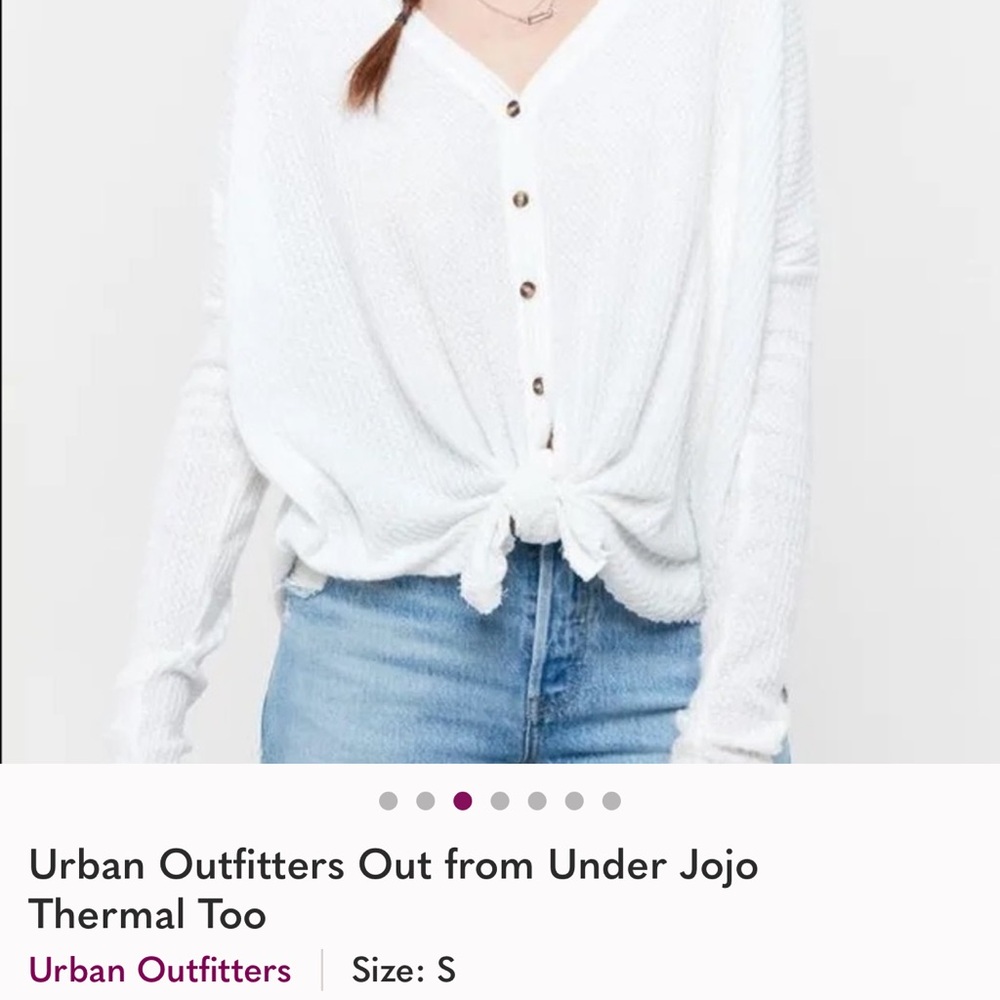 Urban Outfitters Cream Button-Up Thermal